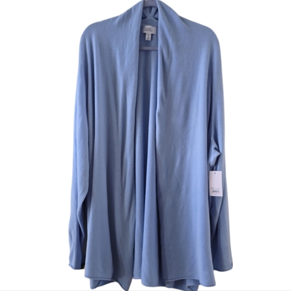 CROFT AND BARROW BRAND WOMEN'S PLUS SIZE SOFT BLUE OPEN CARDIGAN SWEATER SIZE 5X - Picture 2 of 14